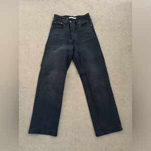 Levi’s Ribcage Black Straight Ankle Jeans